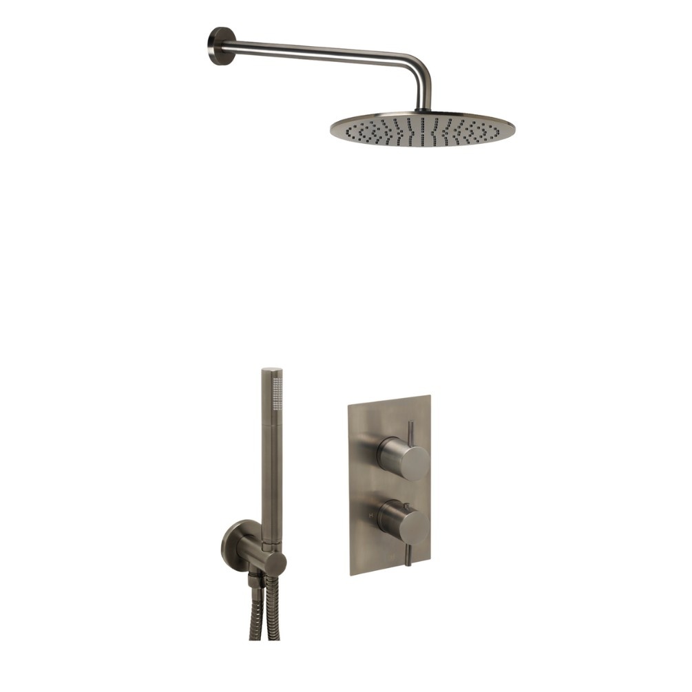 JTP Vos Brushed Brass 2 Handle 2 Outlet Shower Pack  Cut Out